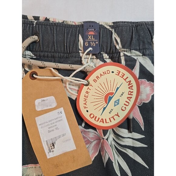 Mens Faherty tropical print drawstring shorts pockets 6.5 inseam Size XL New - Picture 6 of 16